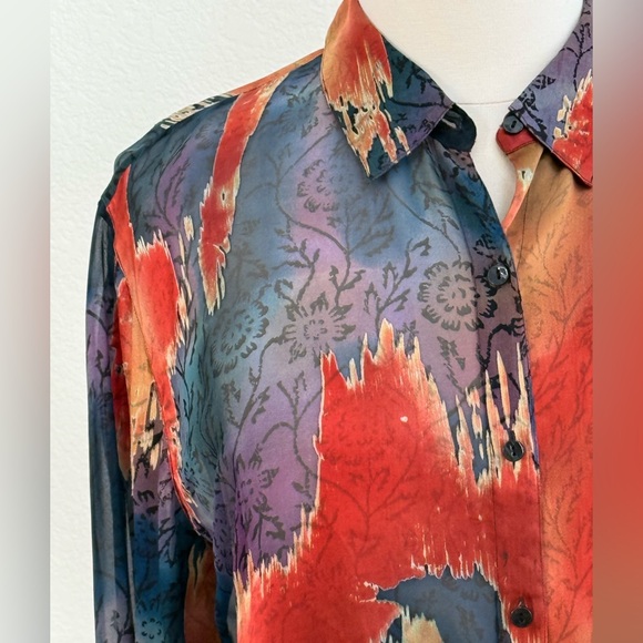Chico's Multicolor Abstract Blouse size 16 (Chico’s size 3) - Picture 2 of 12